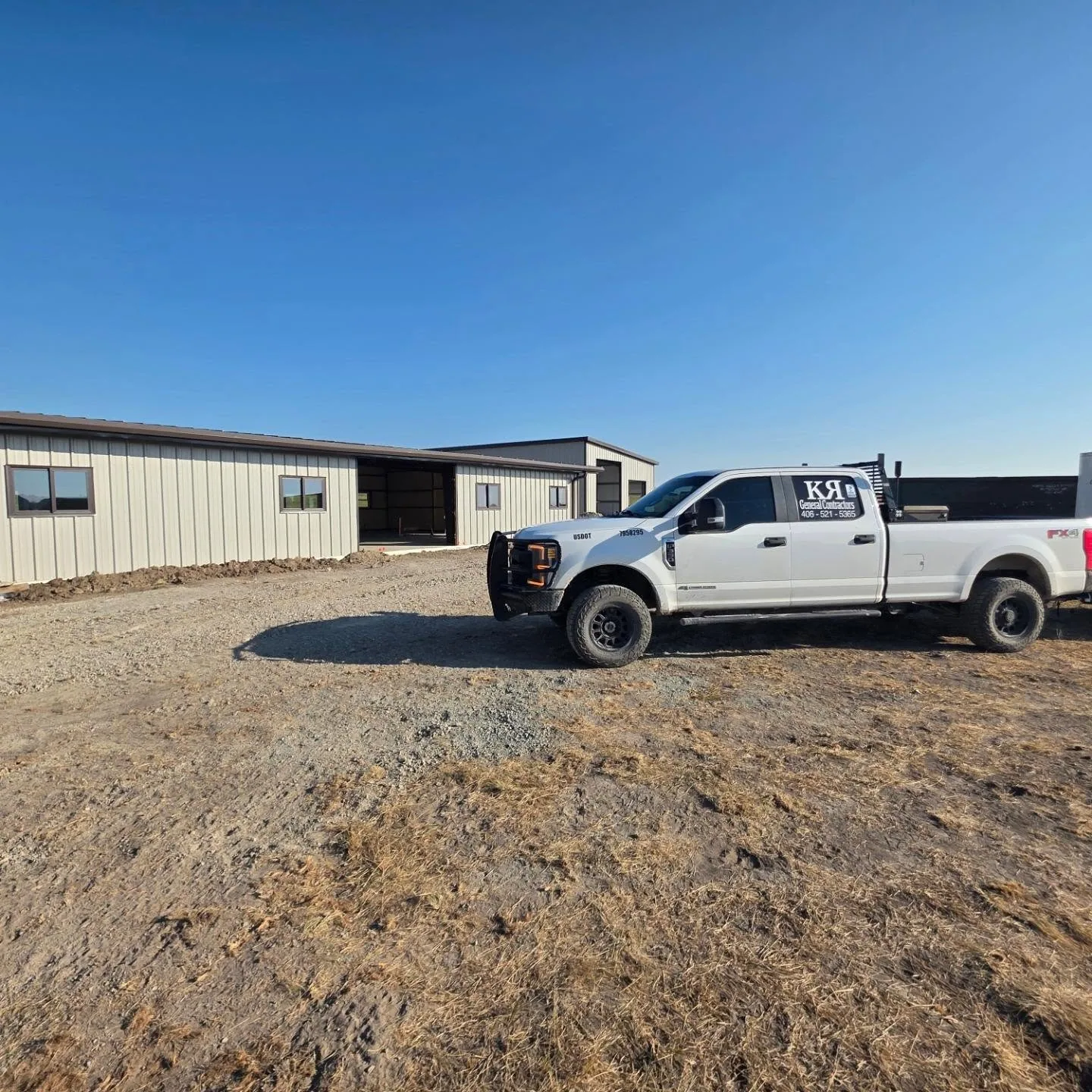 Kr contractors lettered truck new steel shop